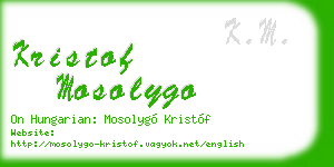 kristof mosolygo business card